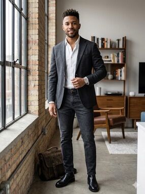 Zara Men’s Washed Charcoal Slim Straight Jeans Size 31